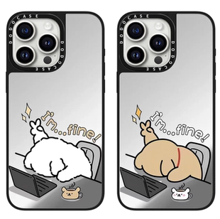 DODOCASE打工人线条小狗17Pro适用iPhone16ProMax苹果15Pro可爱摸鱼情侣闺蜜磁吸14明星联名手机壳13防摔12硬
