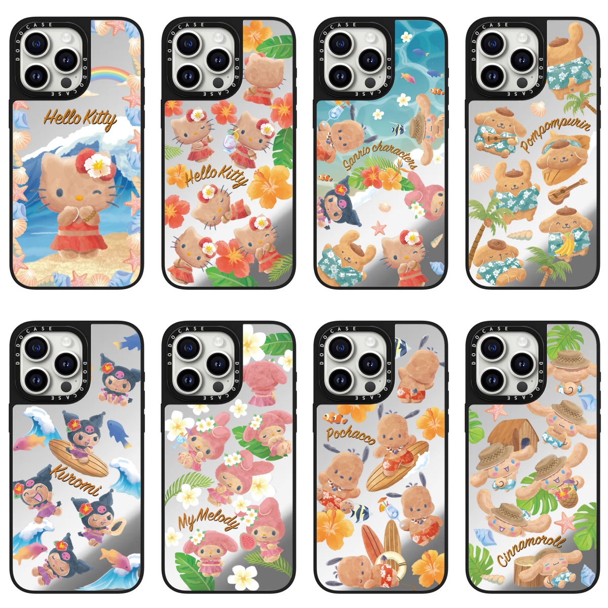 DODOCASE海滩度假黑皮kitty猫苹果17Pro适用iPhone16ProMax明星同款15pro可爱卡通手机壳13防摔保护套14plus