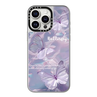 DODOCASE定制版 蓝紫色水波纹蝴蝶15Pro适用iPhone14ProMax苹果13Pro可爱ins风磁吸明星联名手机壳12防摔11硬