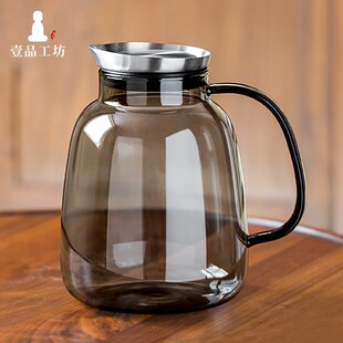 冷水壶玻璃耐高温家用大容量凉水杯D高颜值装水容器夏天冷泡果茶