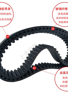 圆弧齿同步带HTD-8M2832 8Mu2840 8M2856 8M2880 8M2920橡胶传动