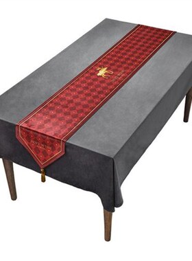 9OPU新年现代简约圣诞红色美式餐桌J桌旗欧式茶几桌布长条盖巾