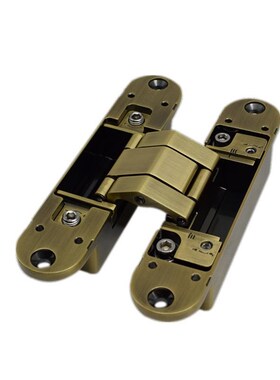 CE6O三维可调h合页 铜门暗合页黑色 水镀青古铜铰链140*30十字铰