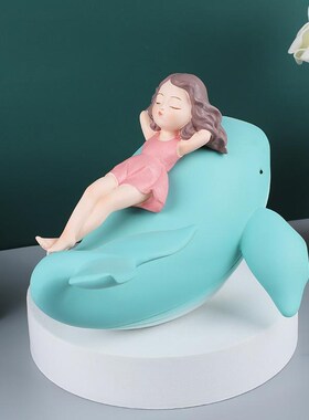 摆件装饰品家居鲸鱼女o孩桌面小摆设礼物客厅创意轻奢儿童系生日