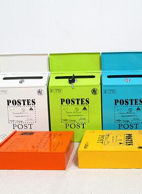 铁信箱覆古邮箱田园工艺邮箱挂墙意E见箱邮筒家居装饰美式壁挂信