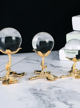 北欧风创意水晶i球家居装饰品风水球客厅酒柜电视柜办公室桌面摆