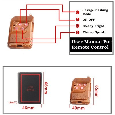 LED Strobe Wireless Amber Lights StroboscopePs 24LED Strobe