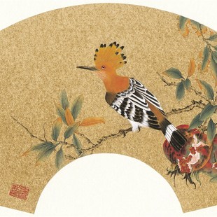 国家一级美术师 张建军 扇面金丝小鸟十册超清微喷V复制临摹装饰