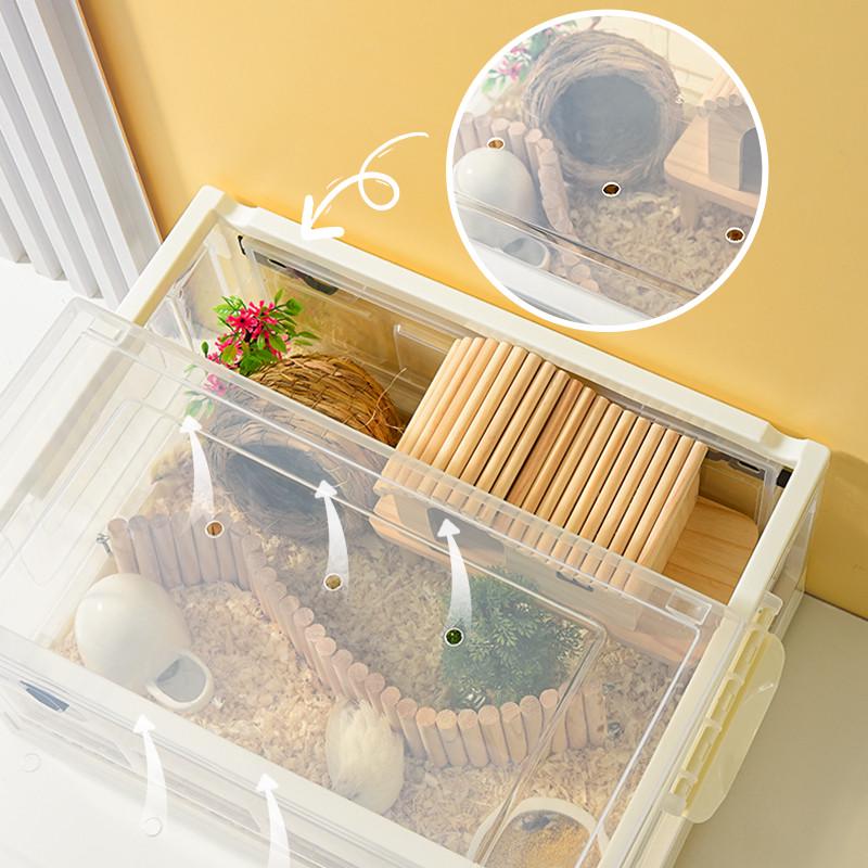 仓鼠笼子a金丝熊刺猬收纳箱改造仓鼠笼花枝鼠芦丁鸡饲养箱超大折