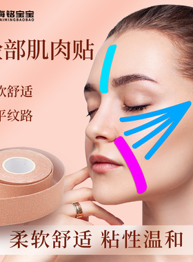 海铭宝宝脸部专用肌肉贴法令川字鱼尾纹拉皮胶布胶带提拉侧睡绷带