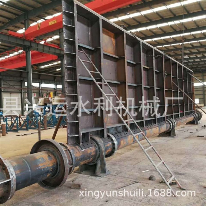 大型景观坝底横轴旋转钢坝平板钢制闸门曲臂R钢坝液压翻板闸门