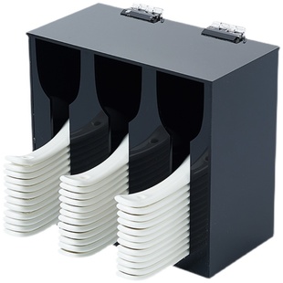 速发餐厅厨房勺子存放架带盖汤匙盒筷子勺子架P沥水收纳盒火锅店