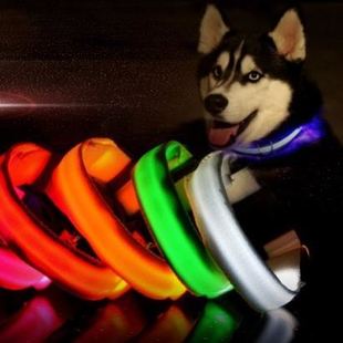 Nylon LED Dog Night Safety Pet Collar Flashing Light Up Pend