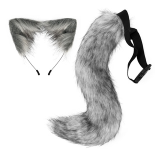 Halloween costume fox fur tail cat ear headband 狐狸尾巴耳朵