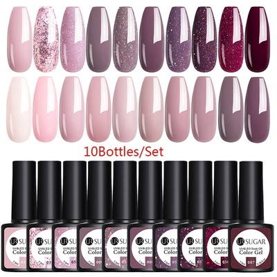 10Pcs/set Color Gel Nail Polish Set 122 Colors Semi Permanen