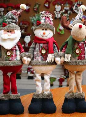 Christmas Dolls e Decor New Year Ornament Reindeer Snowman S
