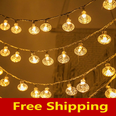 Led Crystal Ball String Lights Garland Christmas Fairy Light