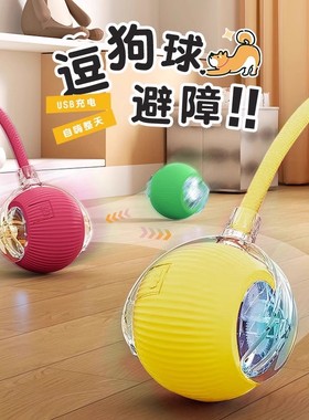狗狗玩具自动遛狗球耐咬自嗨解闷宠物电动智能逗狗神器小狗跳跳球