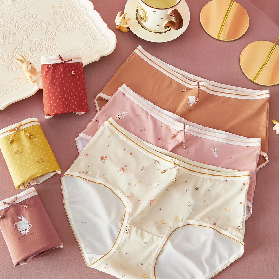 秘语蛋白锦丝柔绒感女士内裤
