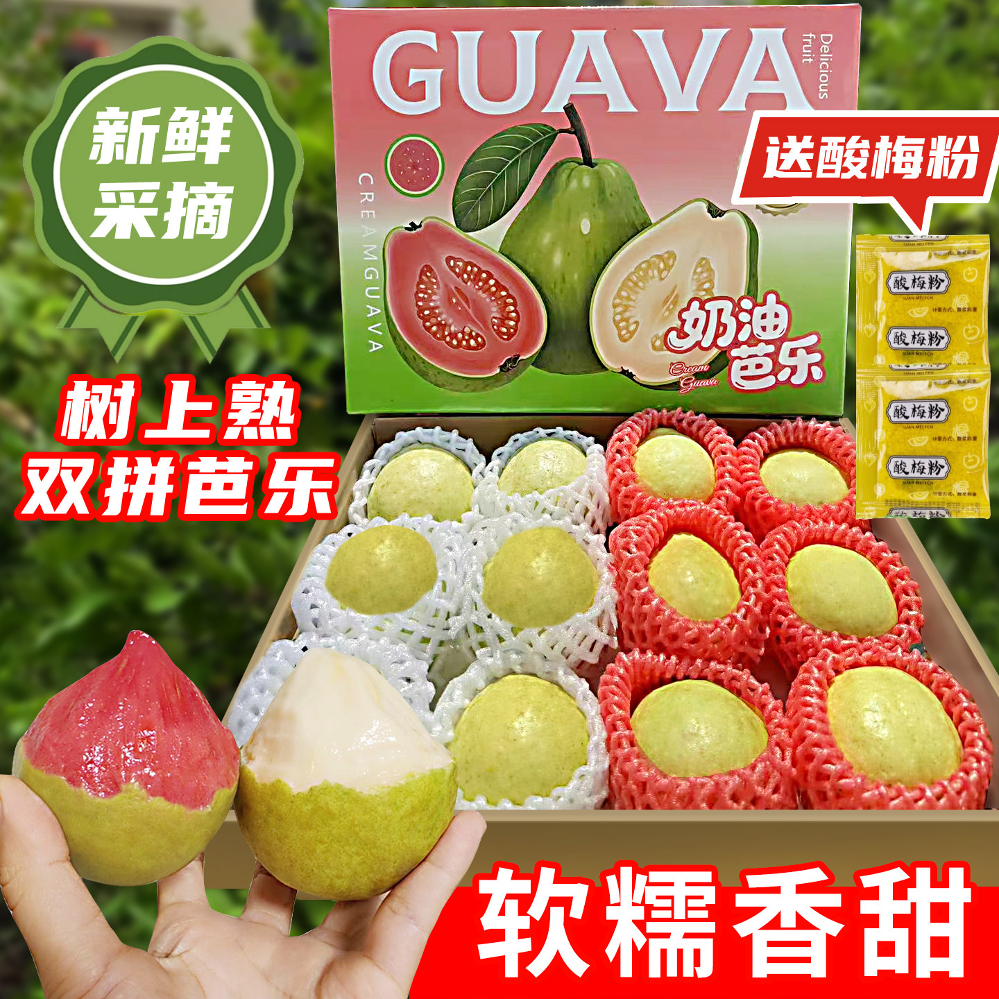 礼盒装树上熟的番石榴红白心芭乐水果当季新鲜采摘软糯香甜整箱邮,水产肉类/新鲜蔬果/熟食,番石榴/芭乐,淘宝优惠券,粉丝福利购,淘宝优惠卷