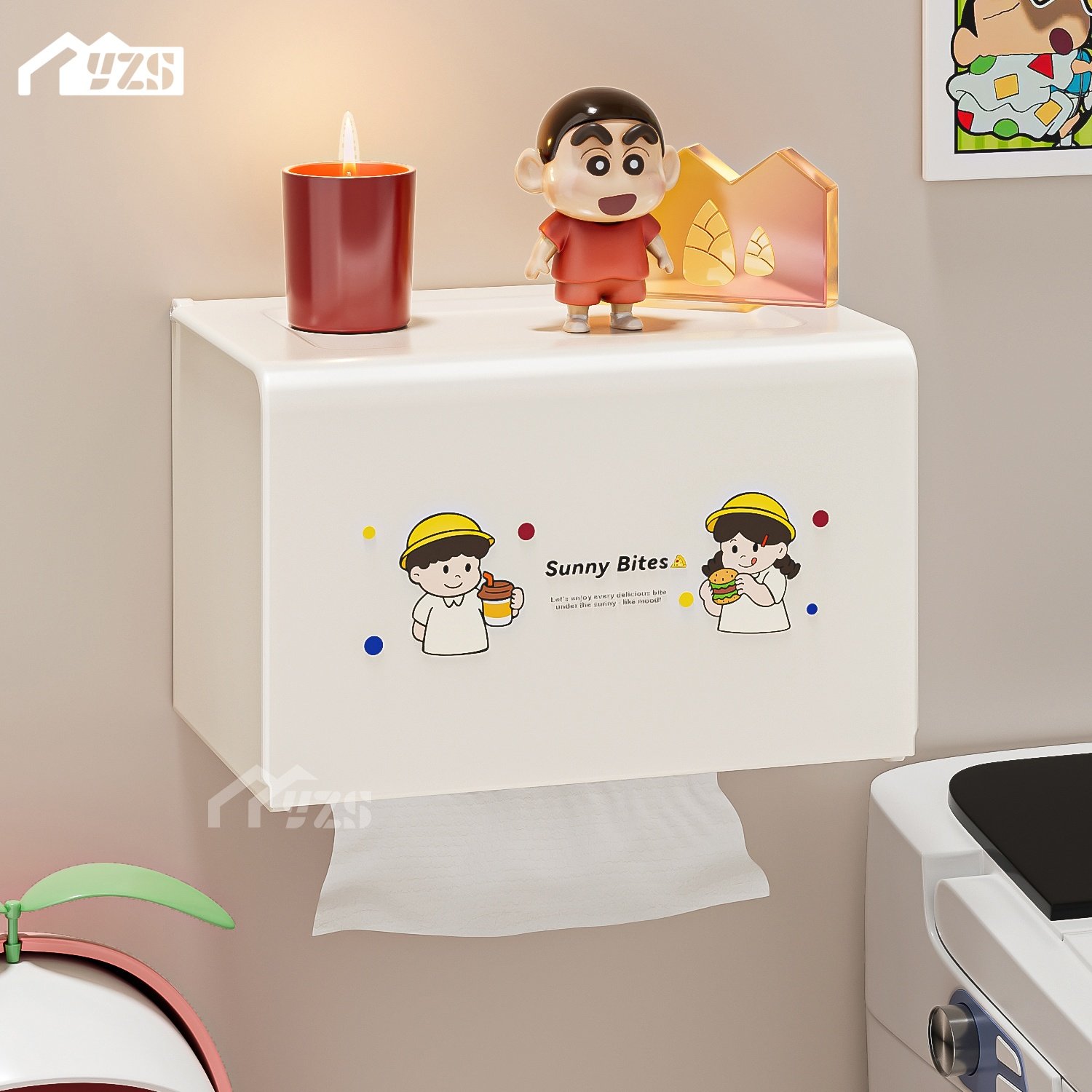 卫生间纸巾盒新款免打孔奶油风高颜值轻奢防水抽纸卷纸厕纸架收纳