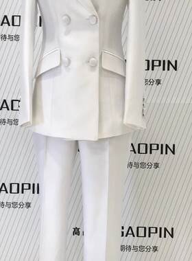 西服套装女时尚九分裤双排扣英伦风春秋款职业正装商务OL通勤西装