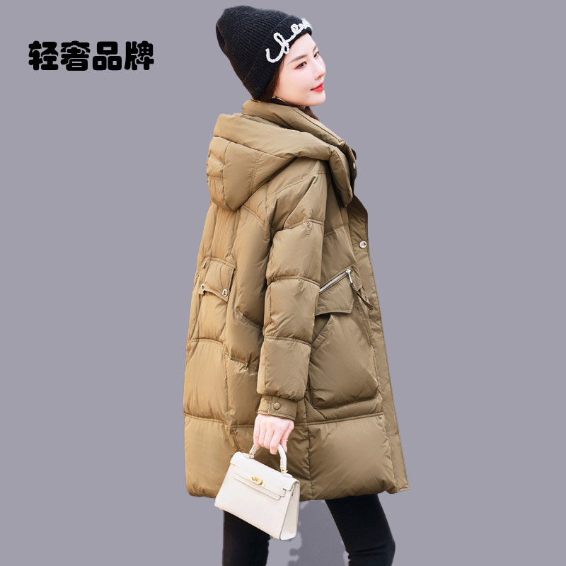 朗姿约定高端羽绒服女中长款2026年冬季新款小个子白鸭绒加厚外套
