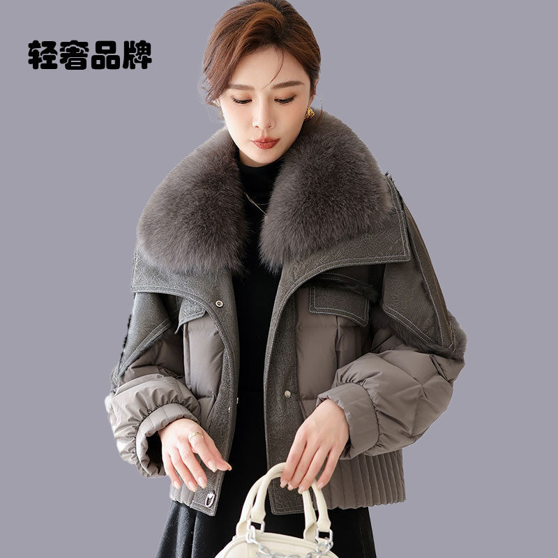 朗姿约定狐狸毛真皮草大衣女20皮草