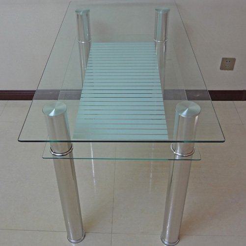 5V钢化玻璃餐桌家用双层长方形小户型不锈钢洽谈桌吃饭桌椅组合书,住宅家具,玻璃餐桌,淘宝优惠券,粉丝福利购,淘宝优惠卷