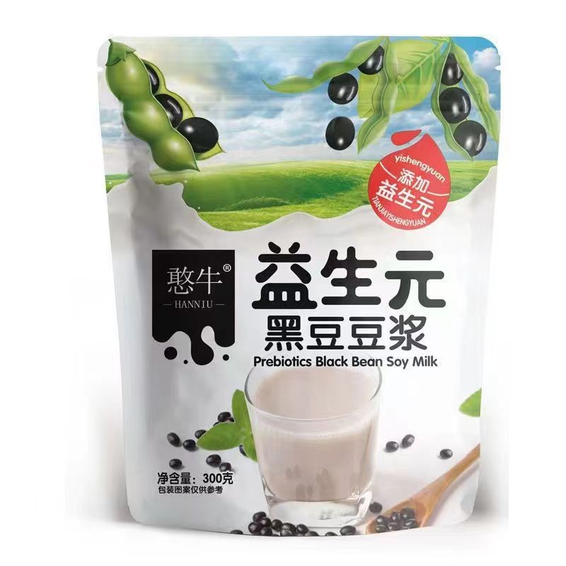 憨牛益生元豆浆粉原味黑豆无添加蔗糖豆浆粉独立小包装甜味300g