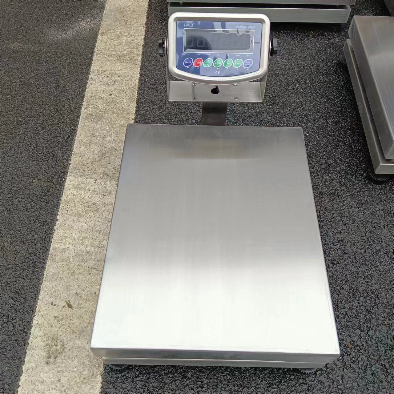 落地式30千克电子秤304材质防水带立杆台秤60KG全不锈钢平台称