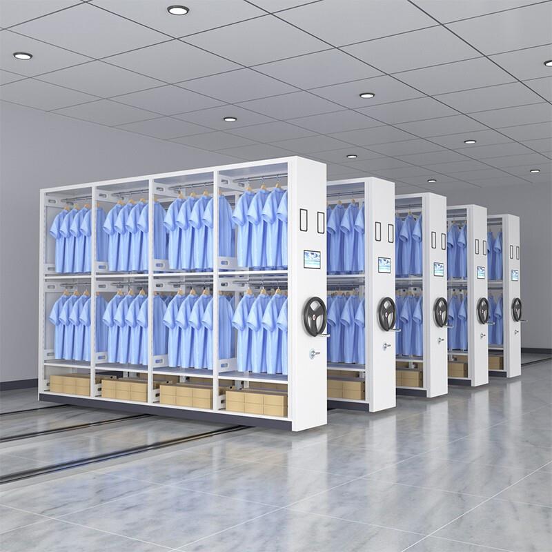 带地轨电动智能密集架手摇移动钢制密集柜衣架高档服装收纳储物架