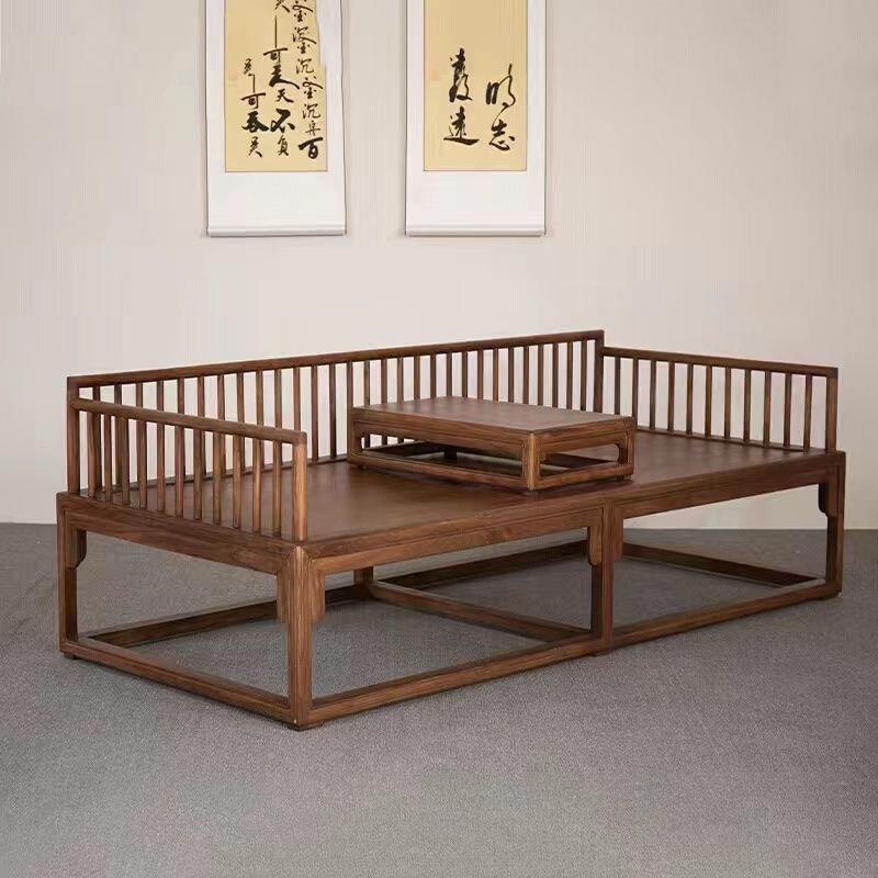新中式实木罗汉床家用小户型客厅实木沙发榻组合多功能床