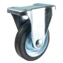 J-CPK01-D150-RA 6寸黑色橡胶固定轮 安装高度198MM 怡合达脚轮