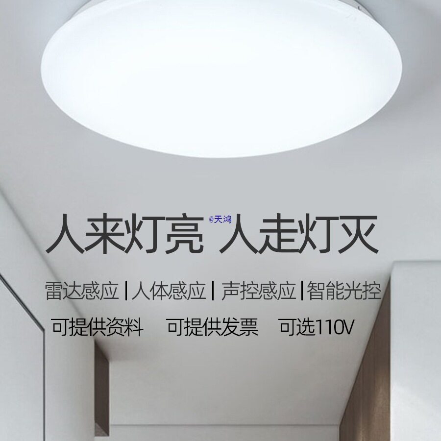 雷达人体感应声光控吸顶灯