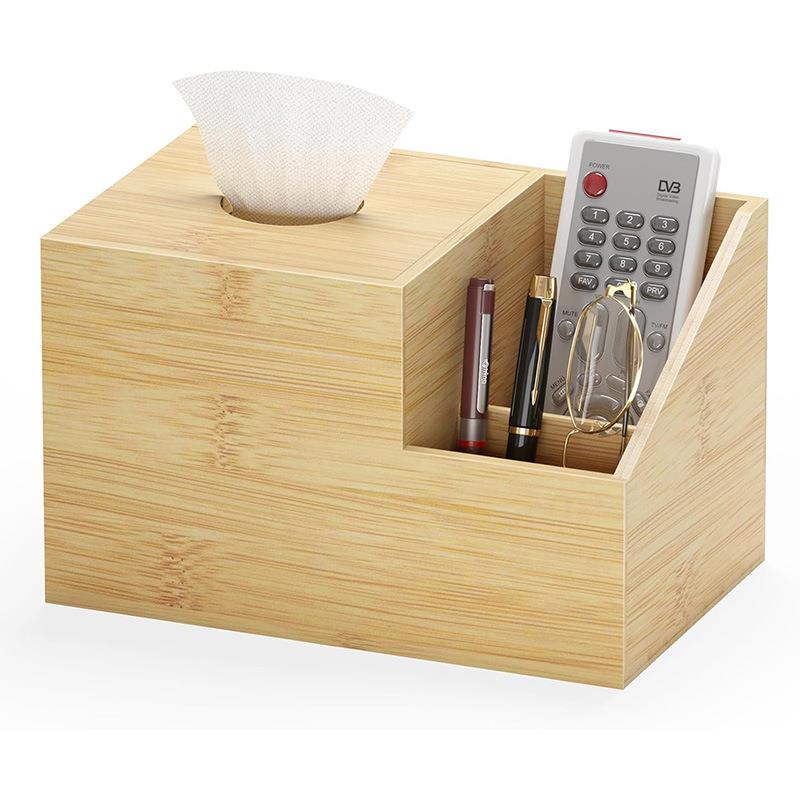 简约方形木质纸巾盒纸巾盒支架带储物空间纸巾架