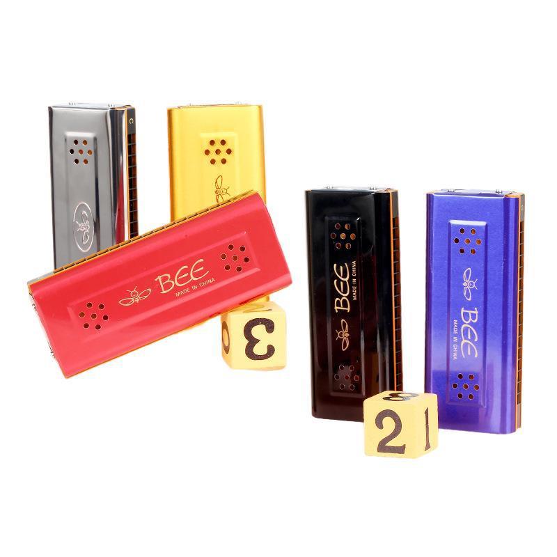 BEE蜜蜂牌 16孔铜座板双面双调口琴（纸盒装）BEE Harmonica