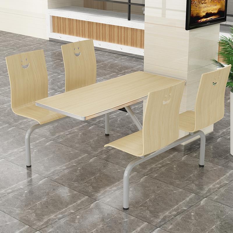 0A食堂餐厅快餐学校工厂学生员工4人简约经济连体组合套装餐桌桌