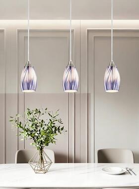 跨境亚马逊深蓝色玻璃迷你吊灯厨房吹制艺术玻璃吊灯餐厅吧台吊灯