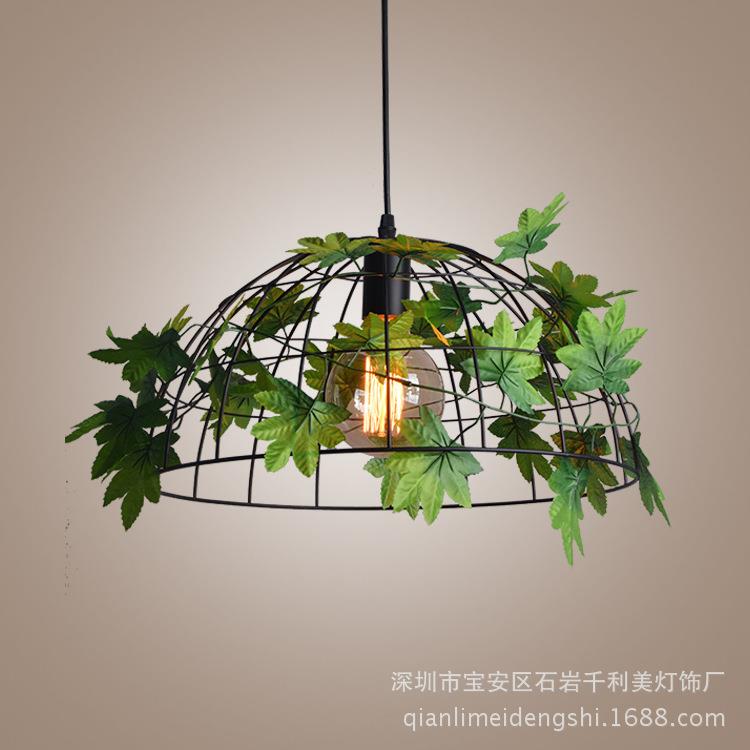 loft铁艺植物装饰吊灯餐厅过道走廊单头吊灯酒吧吧台时尚简约个性