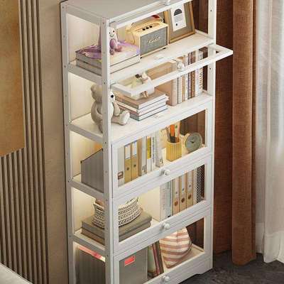 现代多层玻璃透明防尘收纳书柜置物架家用落地展示柜亚克力书