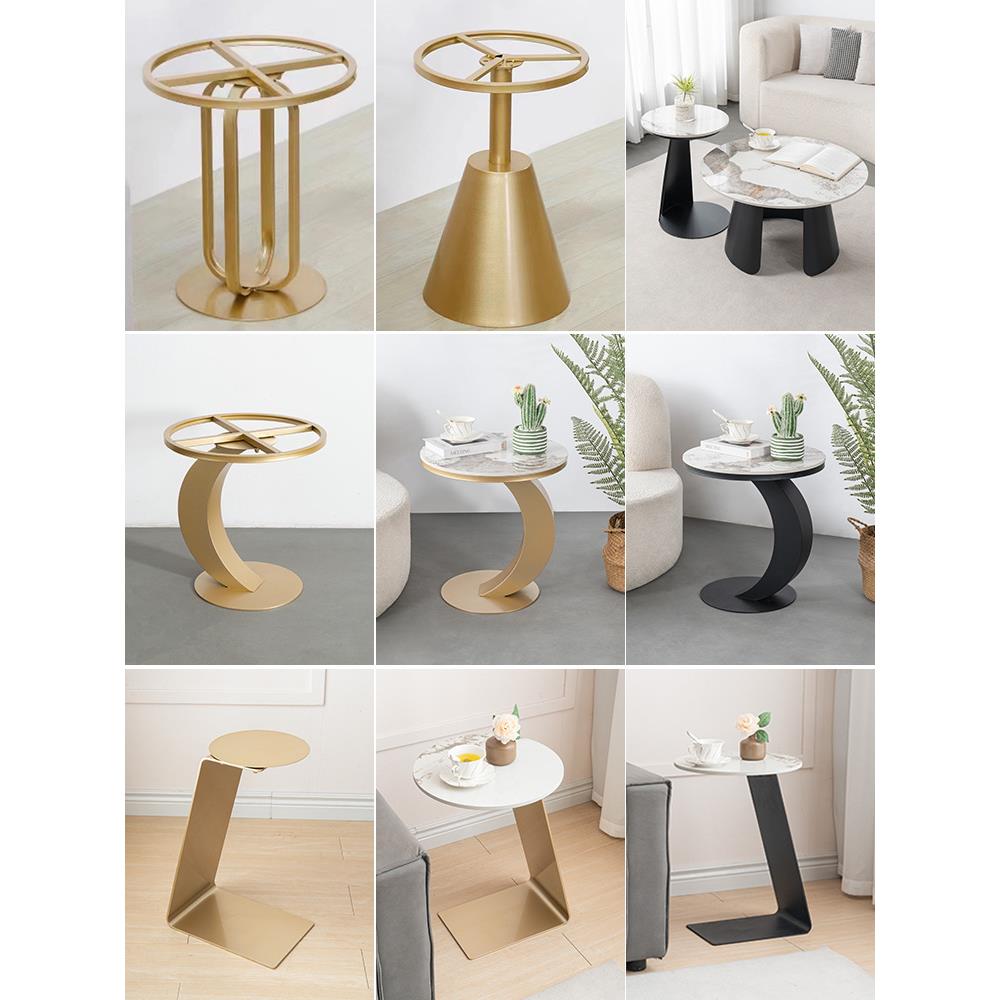 轻奢铁艺桌腿支架桌脚架酒店茶几边几腿脚架子岩板大理石支撑家用