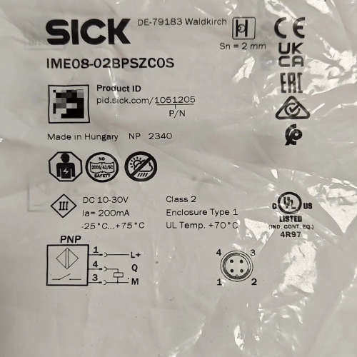 西克接近开关IME08-02BPSZC0S，订货号10512议价