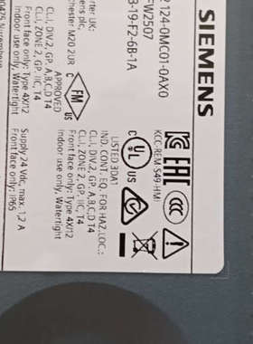 TP1200 Comfort触摸屏，型号6AV2 12议价