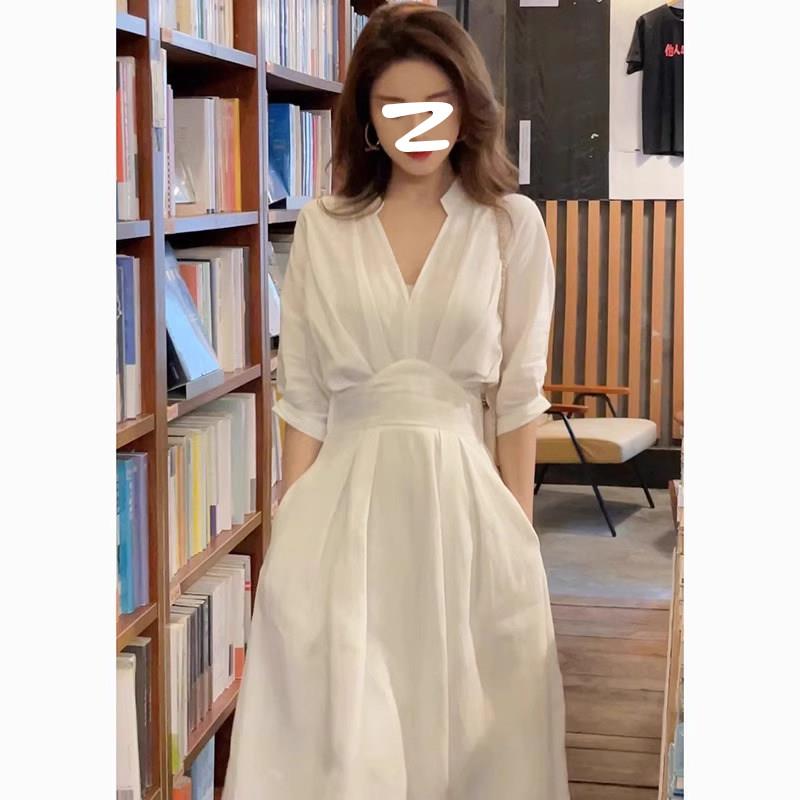 欧洲站法式洋装女2026年夏季新款高级感时尚气质收腰中长版裙子