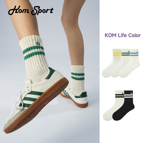 KOM运动袜男女中筒压缩袜