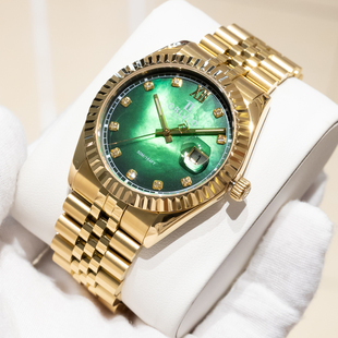 OBLVLO欧宝罗日志型高端瑞士石英男士手表珍珠贝母表盘腕表男士