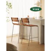 覆古吧台椅北欧家用高脚凳铁艺吧椅咖啡厅商用靠背吧台凳高脚椅