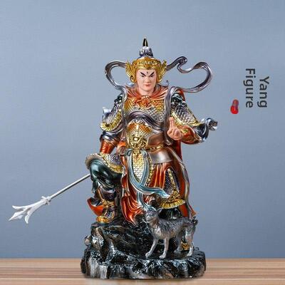 高端二郎神树脂神像杨戬哮天犬站像二郎显圣真君佛像客厅供奉摆件