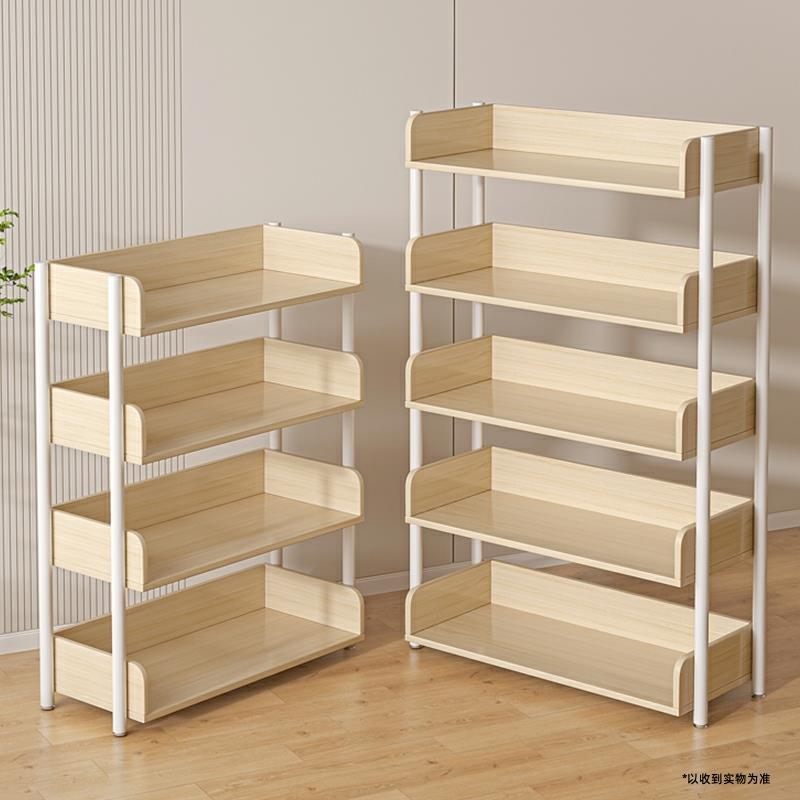 置物架落地多层收纳架子简易书架铁艺客厅储物架展示货架家用书柜